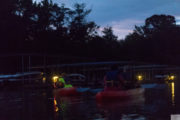 kayaking at night