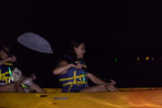 night kayaking with dogs
